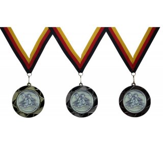 Medaille  5 Tauben D=70mm in 3D, inkl.  22mm Band, Bronzefarbig