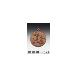 Medaille Basketball - Mann mit se  50mm, bronzefarben in Metall