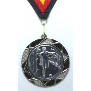 Medaille  Boeln  D=70mm in 3D, inkl.  22mm Band, Silberfarbig