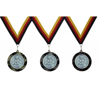 Medaille  Boxen D=70mm in 3D, inkl.  22mm Band, Bronzefarbig