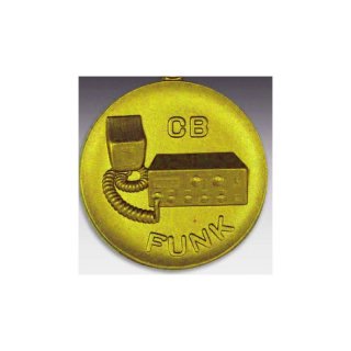 Medaille CB - Funk mit se  50mm, goldfarben in Metall