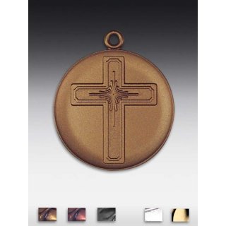 Medaille Christl. Kreuz mit se  50mm, bronzefarben in Metall