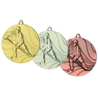 Medaille D=50mm Eishockey gold, silber und bronzefarben