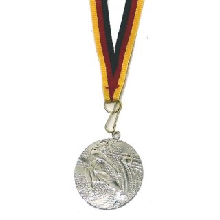 Medaille D=40mm, Volleyball inkl. 11 mm Band, Silberfarbig,
