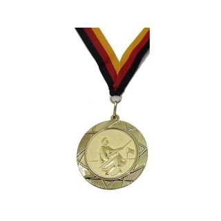 Medaille D=70mm, Angler Ufer inkl. 22mm Band, Goldfarbig