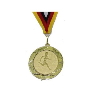 Medaille D=70mm, Lufer inkl. 22mm Band, Goldfarbig