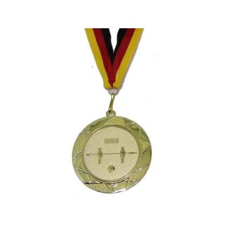 Medaille D=70mm, Tischfussball inkl. 22mm Band, Goldfarbig
