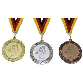 Medaille D=70mm, Volleyball (D) inkl. 22mm Band, 3er Serie