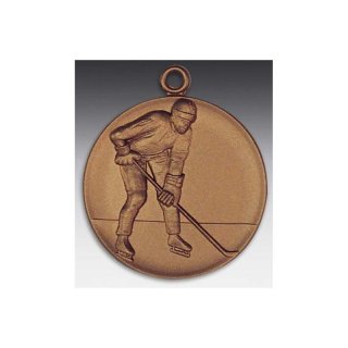Medaille Eishockey mit se  50mm, bronzefarben, siber- oder goldfarben