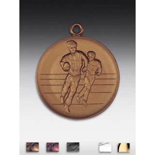 Medaille Flag - Football mit se  50mm, bronzefarben in Metall