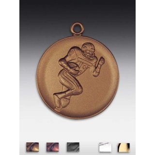 Medaille Football mit se  50mm,  bronzefarben, siber- oder goldfarben