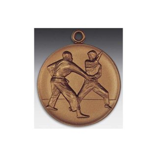 Medaille Jiu Jitsu mit se  50mm, bronzefarben in Metall