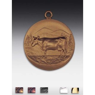 Medaille Kuh mit se  50mm,  bronzefarben, siber- oder goldfarben