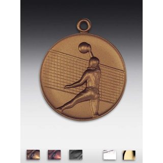 Medaille Volleyball  mit se  50mm, bronzefarben in Metall