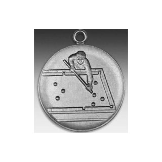 Medaille Loch Billard mit se  50mm, silberfarben in Metall