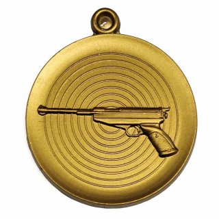 Medaille Luftpistole mit se 50mm, bronzefarben in Metall