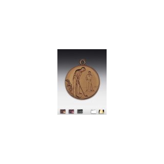 Medaille Minigolf - Mann mit se  50mm, silberfarben in Metall