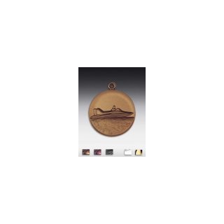 Medaille Motorboot mit se  50mm,  bronzefarben, siber- oder goldfarben