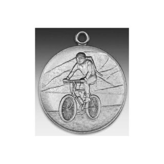 Medaille Mountainbike mit se  50mm, silberfarben in Metall