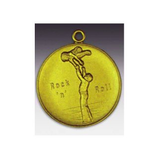 Medaille Rockn Roll mit se  50mm, goldfarben in Metall