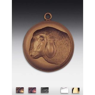 Medaille Schaf mit se  50mm, bronzefarben, siber- oder goldfarben