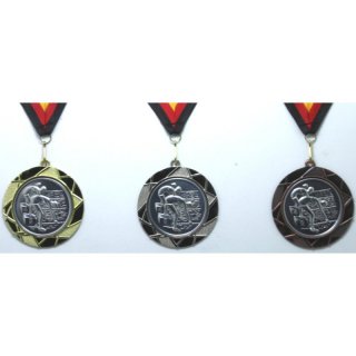 Medaille  Schwimmen Damen D=70mm in 3D, inkl.  22mm Band, 3er Serie