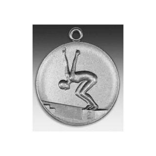 Medaille Schwimmerin mit se  50mm, silberfarben in Metall