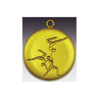 Medaille Sportakrobatik mit se  50mm, goldfarben in Metall