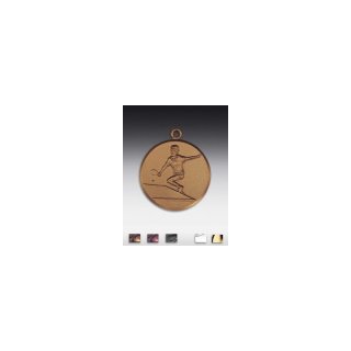 Medaille Tischtennis- Mann mit se  50mm,   bronzefarben, siber- oder goldfarben