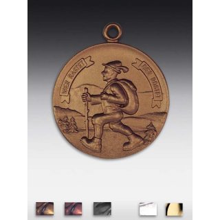 Medaille Wanderer mit se  50mm, bronzefarben in Metall