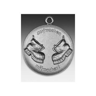 Medaille Wanderschuhe mit se  50mm, silberfarben in Metall