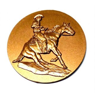 Medaille Western mit se  50mm, bronzefarben in Metall