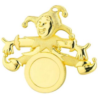 Karnevals Medaille, Karnevals Orden D=50mm, 85x77 mm, farbe gold ,   Band, Emblem und Montage sind im Preis enthalten