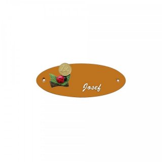 Namensschild Oval- Klassik 170x70mm  Terrakotta Motiv Brchen