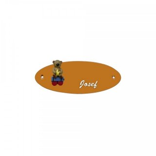 Namensschild Oval- Klassik 170x70mm  Terrakotta Motiv Familie Vater