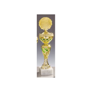 Pokal Helma Gold Grn H=298 mm D=80 mm