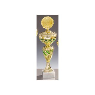 Pokal Helma Gold Grn H=333 mm D=100 mm
