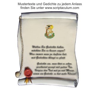 Urkunde Decoramic 180x220mm  sandfarben, Artelith Motiv Br im Liegestuhl