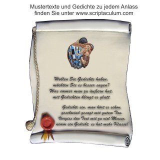 Urkunde Decoramic 180x220mm  sandfarben, Artelith Motiv, Der Kuss von Gustav Klint