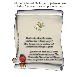 Urkunde Decoramic 180x220mm  sandfarben, Artelith Motiv Schmetterlng