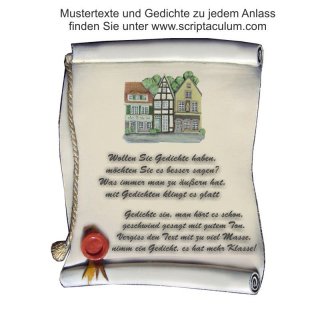 Urkunde Decoramic 180x220mm  sandfarben, Artelith Motiv der Stadt Bremen Huser