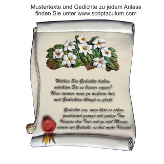 Urkunde Decoramic 180x220mm  sandfarben, Artelith Premium Motiv Blumen