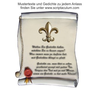 Urkunde Decoramic 180x220mm  sandfarben, Artelith Themen-Motiv Fleur de lis gold