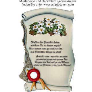 Urkunde Decoramic 220x350mm sandfarben, Artelith Premium Motiv Blumen