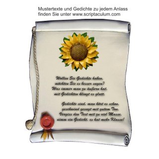 Urkunde Decoramic 180x220mm  sandfarben, Artelith Motiv Sonnenblume