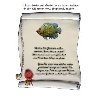 Urkunde Decoramic 180x220mm  sandfarben, Artelith Motiv Fisch