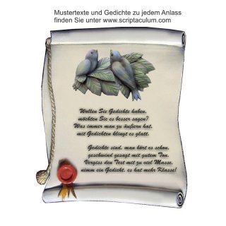 Urkunde Decoramic 180x220mm  sandfarben, Artelith Premium Motiv Gemeinsamkeit Vogelpaar