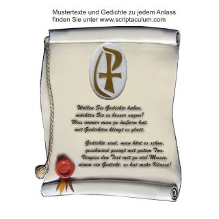 Urkunde Decoramic 180x220mm  sandfarben, Artelith Motiv Kreuz Jesu