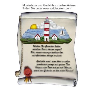 Urkunde Decoramic 180x220mm  sandfarben, Artelith Premium Motiv Leuchtturm Westerhever Pilsum