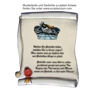 Urkunde Decoramic 220x350mm sandfarben, Artelith Motiv Motorrad Oldtimer
